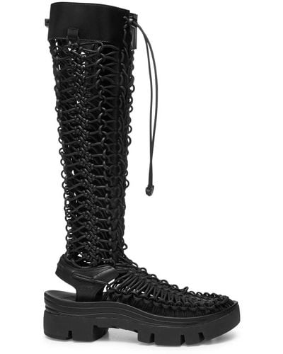 Noir Kei Ninomiya Caged Knee-high Boots - Black