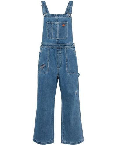 Chocoolate Jeans-Overall mit Logo-Patch - Blau