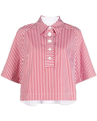 Lee Mathews Striped Cotton Shirt - Pink