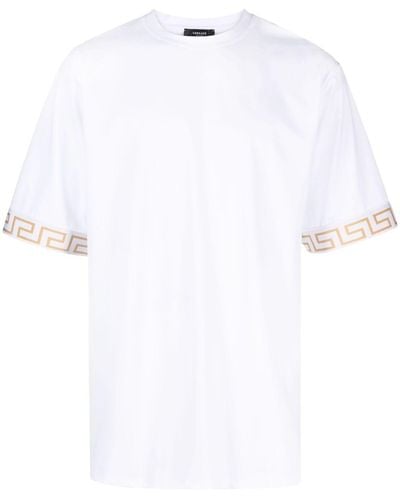 Versace T-Shirt mit La Greca-Muster - Weiß