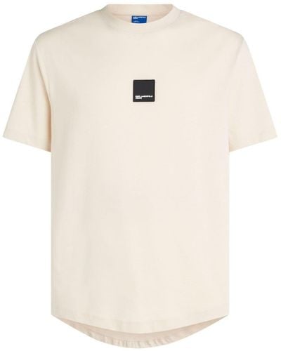 Karl Lagerfeld Logo-appliquéd Cotton T-shirt - White