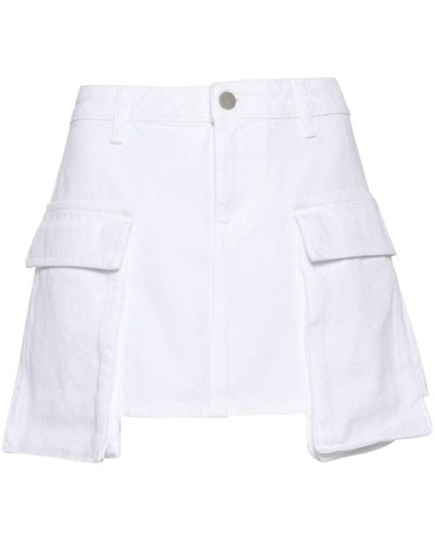 3x1 Celine Minirock mit aufgesetzten Taschen - Weiß