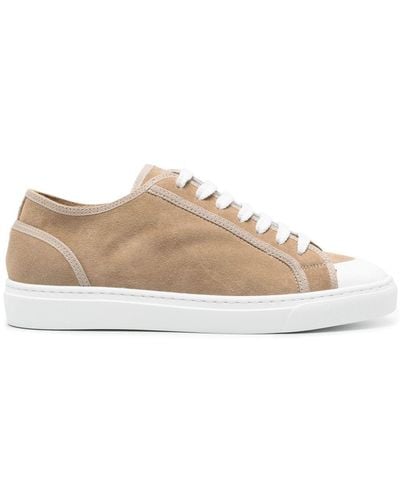 Doucal's Torchon-piping Suede Trainers - Brown