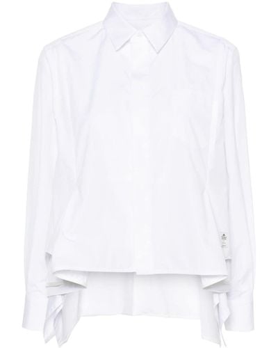 Sacai Handkerchief-hem Cotton Shirt - White