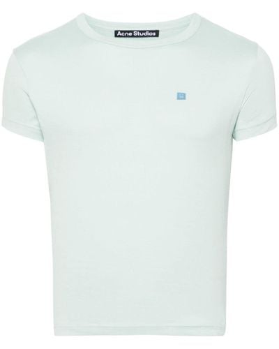 Acne Studios Face logo-appliqué cotton T-shirt - Bleu