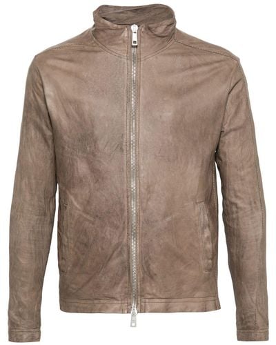 Giorgio Brato Zipped Leather Jacket - Brown