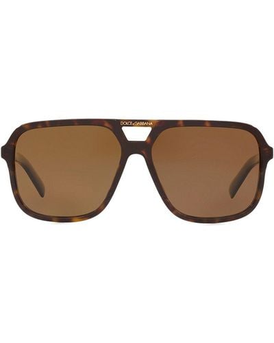 Dolce & Gabbana Angel Pilot-frame Sunglasses - Brown