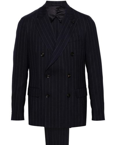 Lardini Double-breasted wool suit - Blu