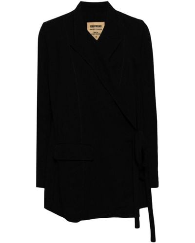 Uma Wang Tie-fastening Wrap Blazer - Black