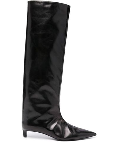 Jil Sander 45mm Knee-high Leather Boots - Black
