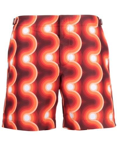 Orlebar Brown Geometric-pattern Swim Shorts - Red