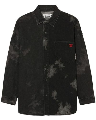Izzue Logo-embroidered Cotton-blend Shirt - Black