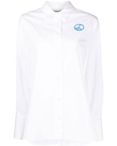 Monse Cut-out Peace Stretch-cotton Shirt - White