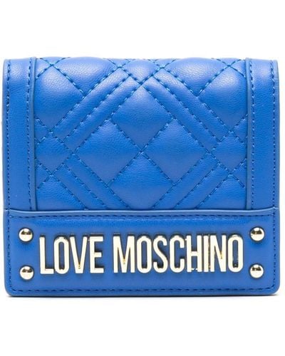 Love Moschino Logo-lettering Quilted Wallet - Blue
