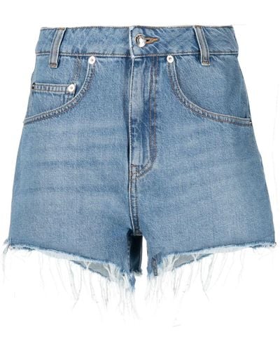 IRO Ausgefranste Jeans-Shorts - Blau