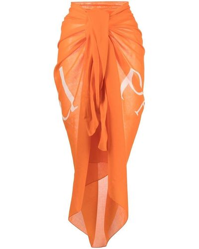 Patou ロゴ パレオスカート - オレンジ