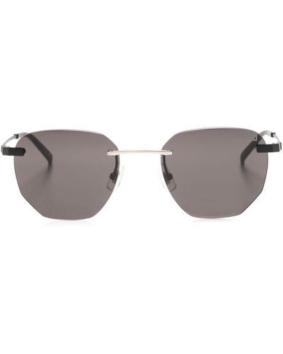 Dunhill Sonnenbrille mit geometrischem Gestell - Grau