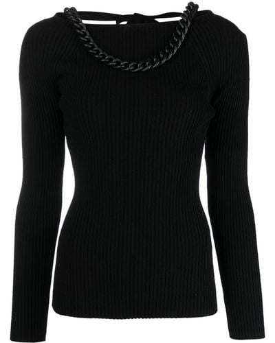 GIUSEPPE DI MORABITO Chain-link Keyhole Sweater - Black