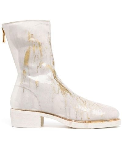 Guidi 40mm Metallic-detail Ankle Boots - White