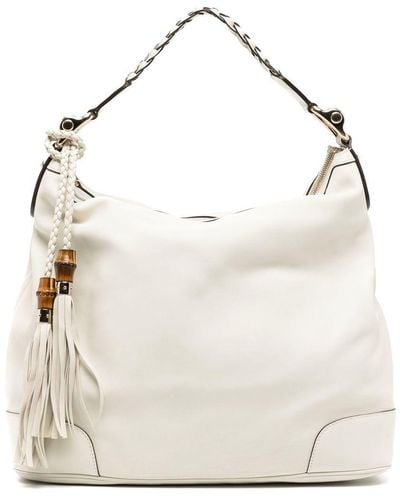 Gucci Handtasche mit Bambus-Detail - Weiß