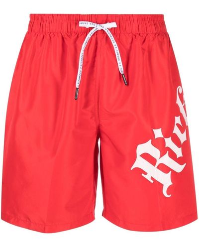 John Richmond Logo-print Swim Shorts - Red