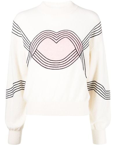 Markus Lupfer Pullover mit grafischem Muster - Weiß