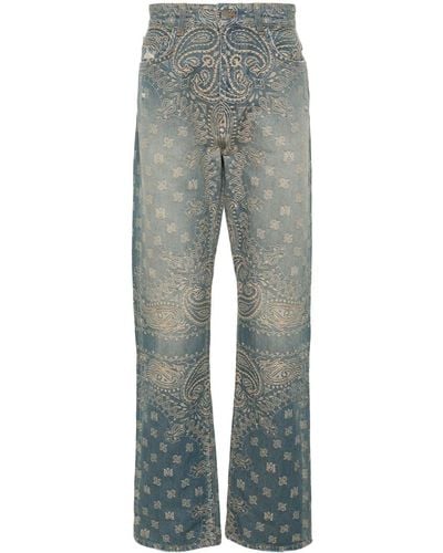 Amiri Gerade Jeans aus Bandana-Jacquard - Grau