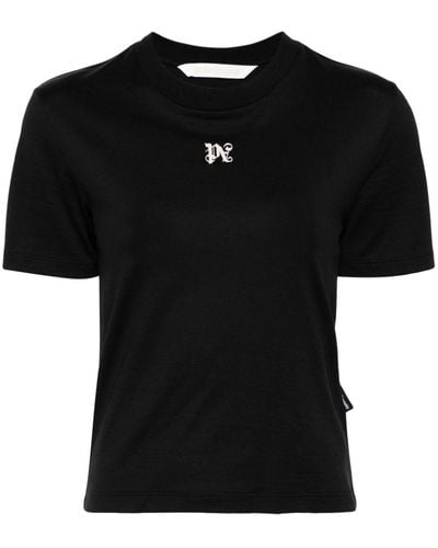 Palm Angels T-Shirt mit Logo-Print - Schwarz