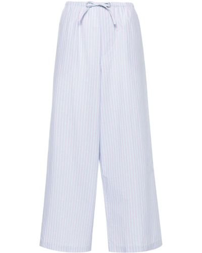 Baserange Striped Wide-leg Pants - White