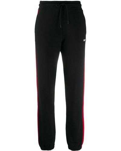 MSGM Pantalon de jogging à bandes contrastantes - Noir
