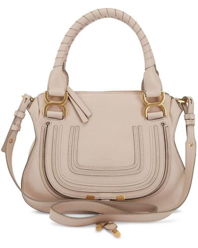 Chloé Marcie Leather Crossbody Bag - Natural