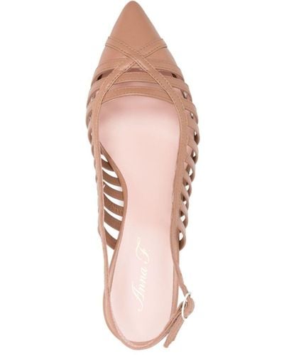 Anna F. 58mm caged leather pumps - Pink