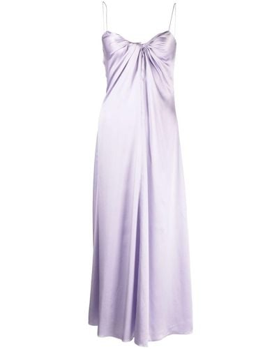 Rosetta Getty Twist Front Slip Dress - Purple