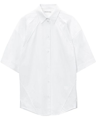 Alexander Wang Hemdkleid mit kurzen Ärmeln - Weiß