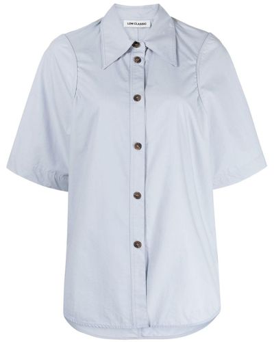 Low Classic Pointed-collar Cotton Shirt - Blue