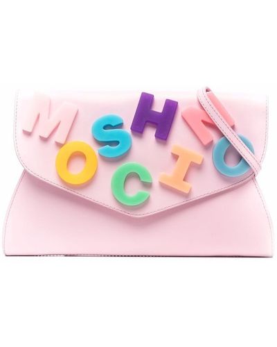 Moschino ロゴパッチ ショルダーバッグ - ピンク