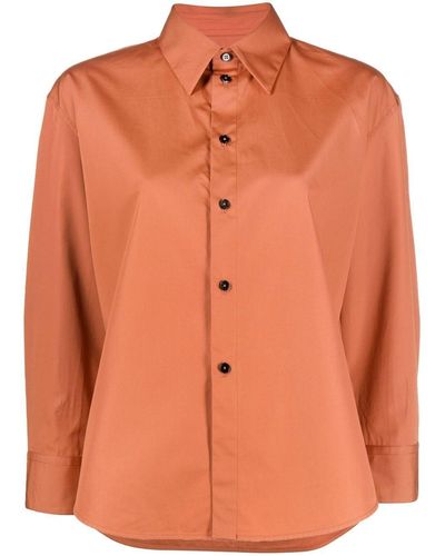 Jil Sander Long-sleeved Cotton Shirt - Orange