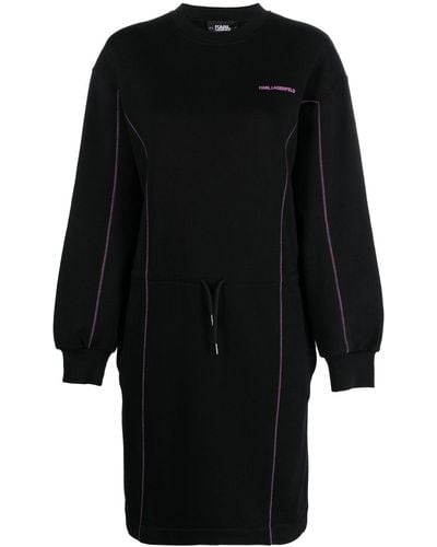 Karl Lagerfeld Logo-print Sweater Dress - Black