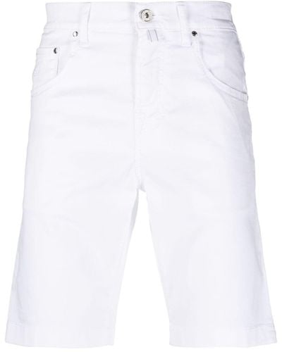 Jacob Cohen Pantalones vaqueros cortos con bolsillo en contraste - Blanco