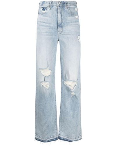 Mother Ripped Straight-leg Jeans - Blue