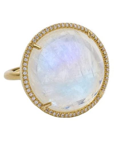 Irene Neuwirth Grande bague Classic en or 18ct sertie de diamants et de pierre de lune - Métallisé