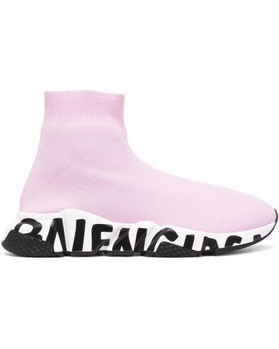Balenciaga Speed Graffiti-sole Sneakers - Pink