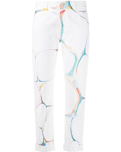 Stella McCartney Jeans dritti con stampa - Bianco