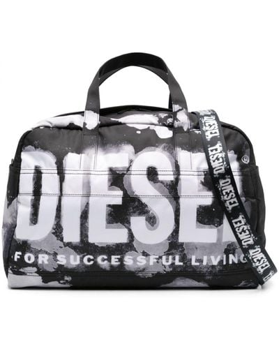 DIESEL Rave Duffle X Reisetasche mit Logo-Print - Schwarz