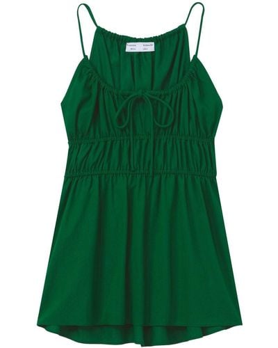 Proenza Schouler Draped Suiting Ruched Top - Green