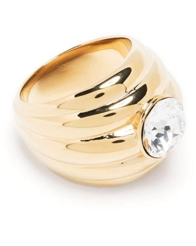 AMINA MUADDI Crystal-embellished Gold-tone Ring - Metallic