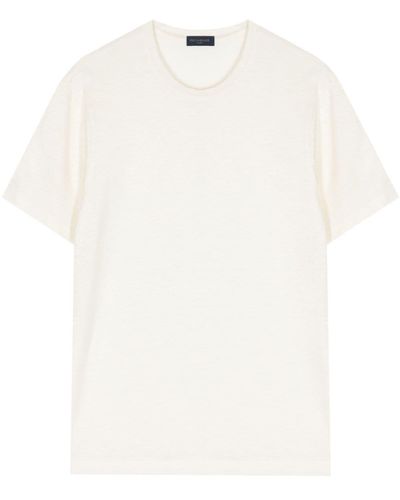 Paul & Shark Crew-neck Linen T-shirt - White