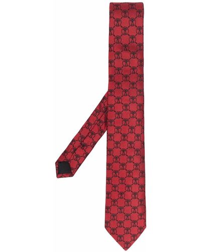 Moschino Cravatta con stampa - Rosso