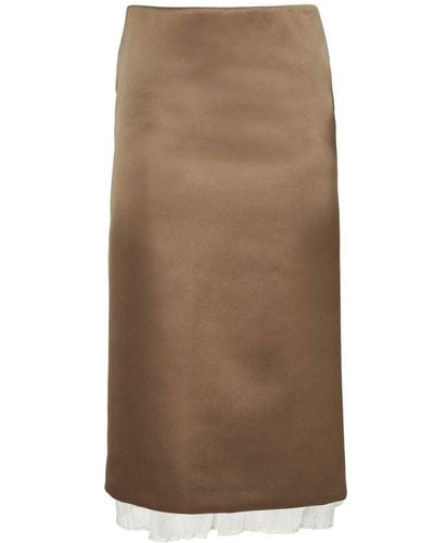 Altuzarra Fannie Layered Pencil Skirt - Brown