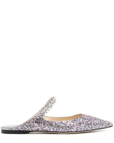 Jimmy Choo Bing Sequin-embellished Ballerina Shoes - White